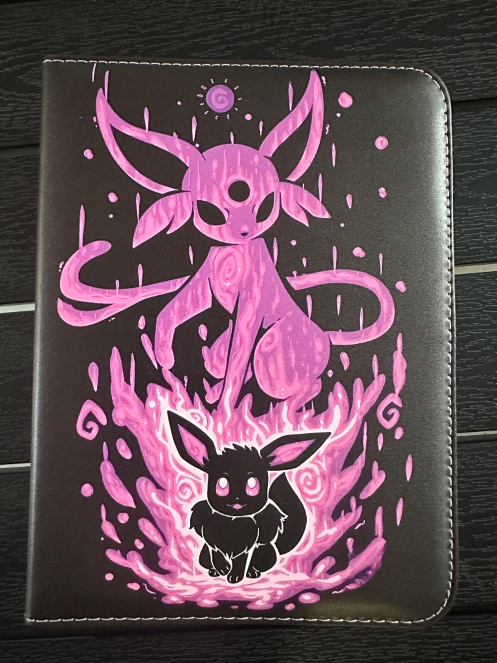 Trading Card Binder – Purple/Black, 50 Sleeves, 9.5x7", Compatible with Pokémon